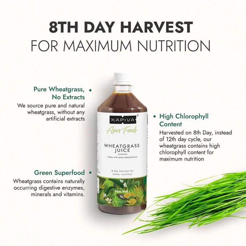 Kapiva Ayurveda Wheatgrass Juice (Ayurvedic Juice for Detoxification), 1 L-3.webp